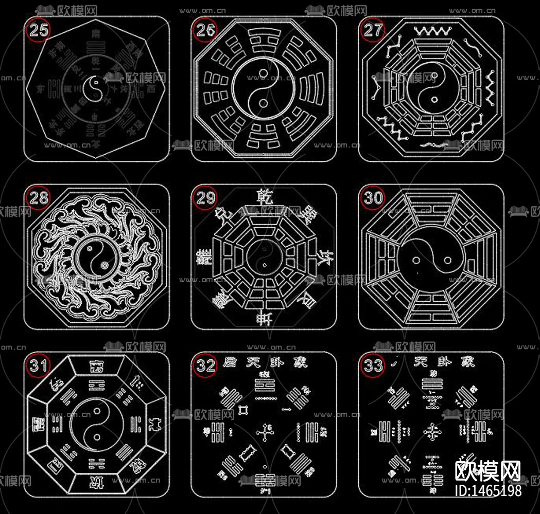 太极八卦cad图库下载（渲染图4）