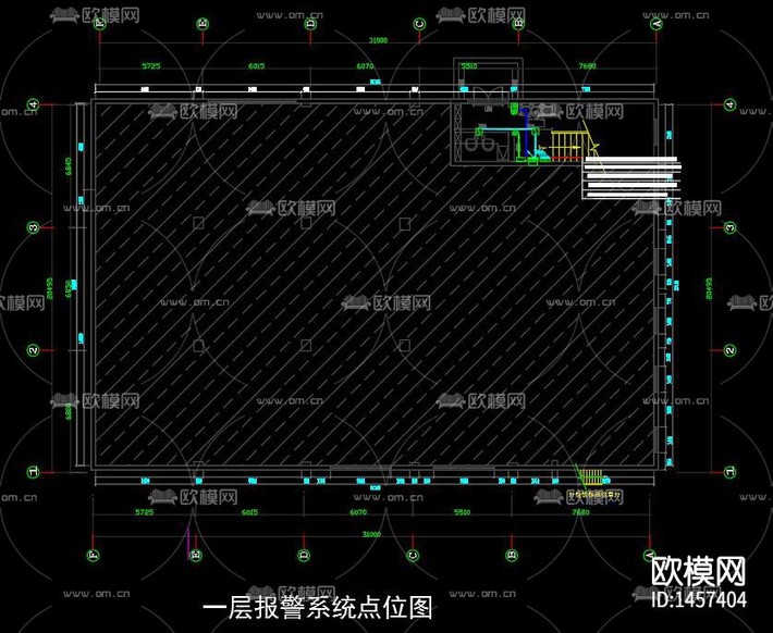 KTV消防系统cad施工图下载(渲染图7)