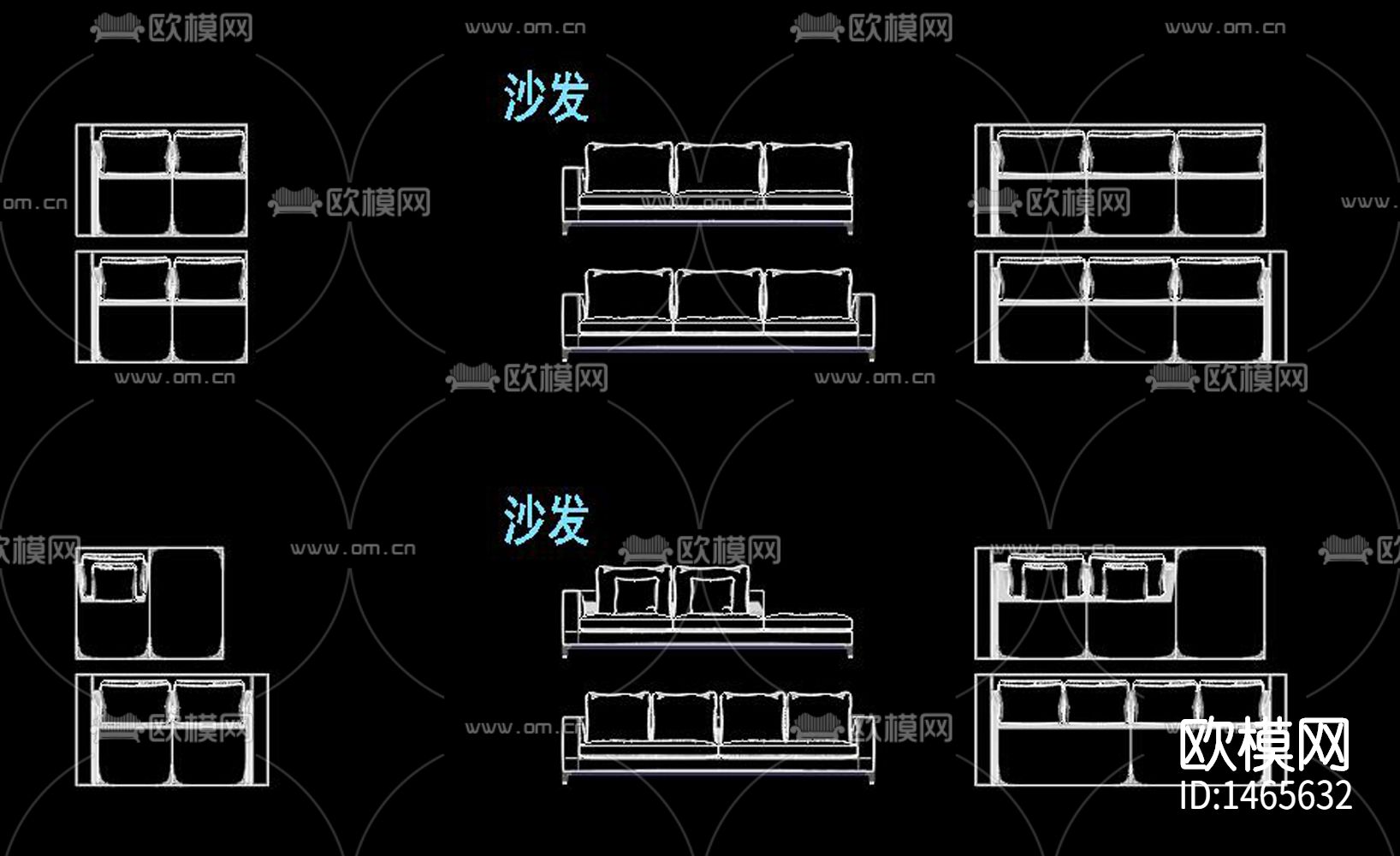 欧式彩色家具动态块cad图库下载（渲染图7）