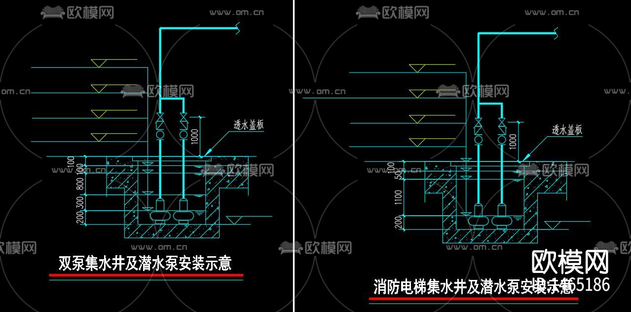 水井 消火栓cad节点图下载（渲染图5）