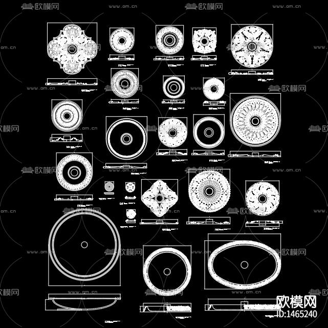 雕花图案cad图库下载（渲染图8）