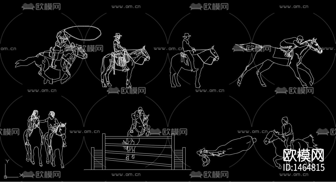人物剪影cad图库下载（渲染图4）