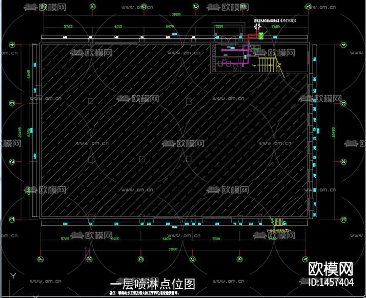 KTV消防系统cad施工图下载(渲染图6)