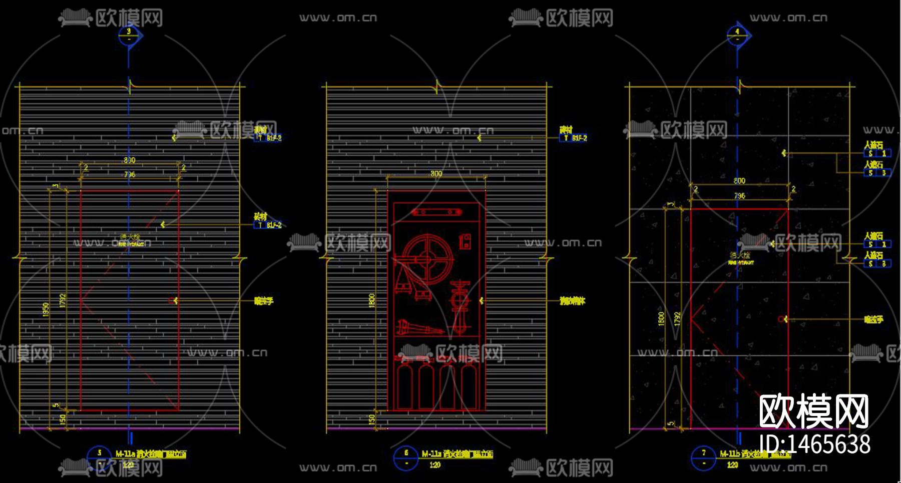消火栓cad节点图下载（渲染图3）