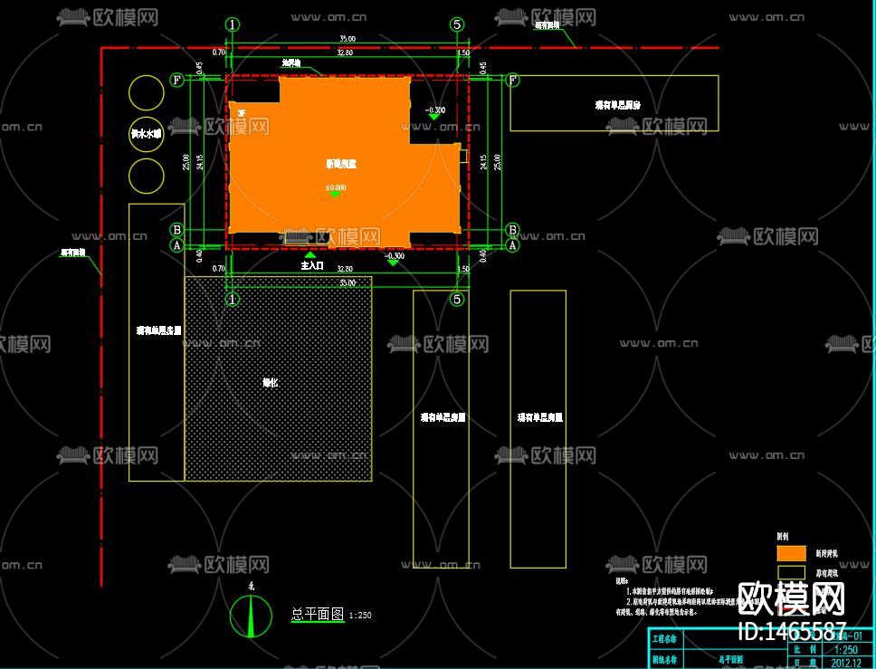 别墅cad施工图下载（渲染图1）