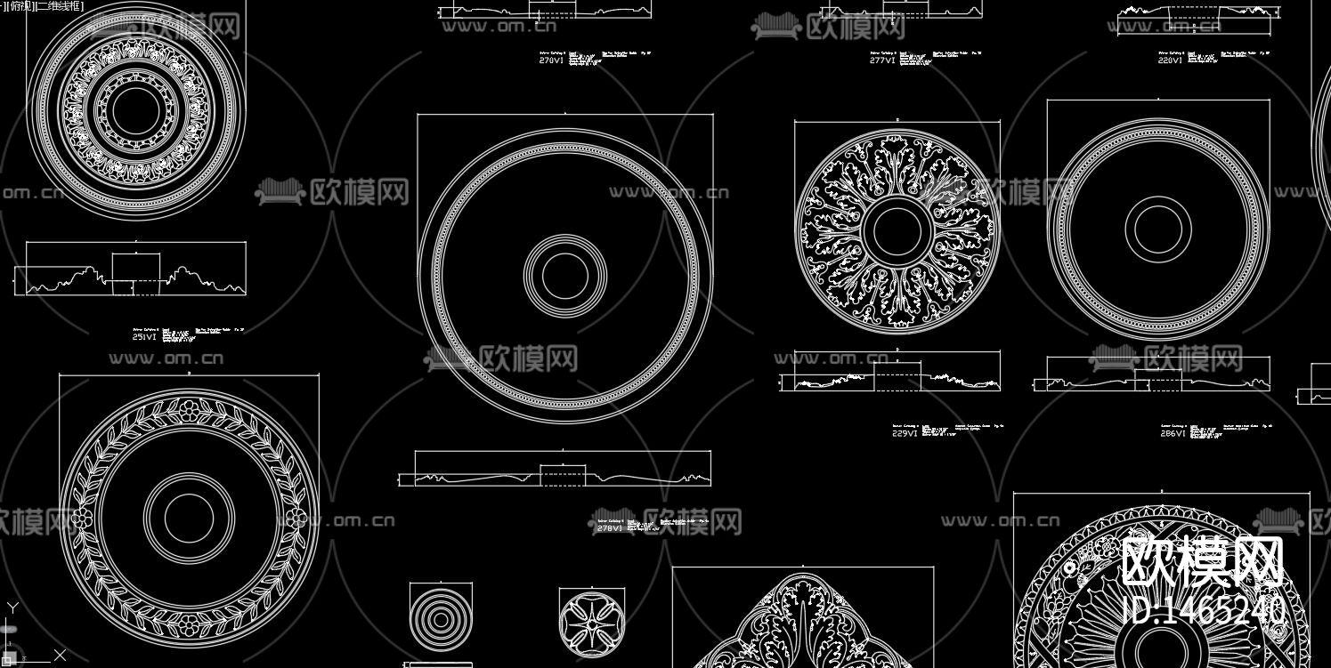 雕花图案cad图库下载（渲染图3）