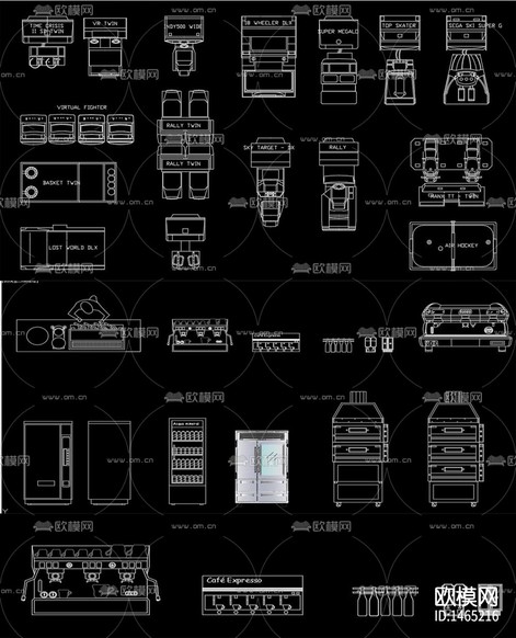 游戲機咖啡機cad圖庫下載(渲染圖9)