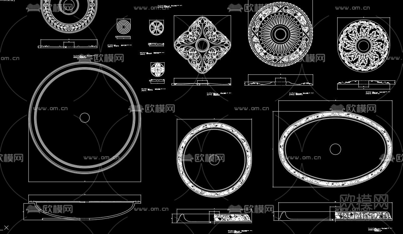 雕花图案cad图库下载（渲染图6）