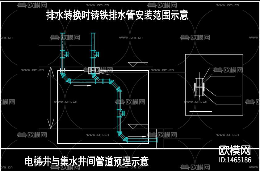 水井 消火栓cad节点图下载（渲染图3）