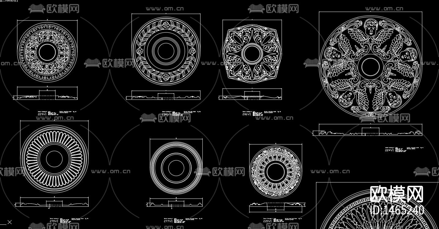 雕花图案cad图库下载（渲染图2）
