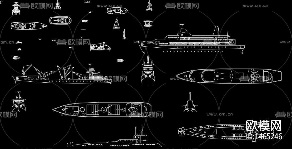 船类cad图库下载（渲染图8）