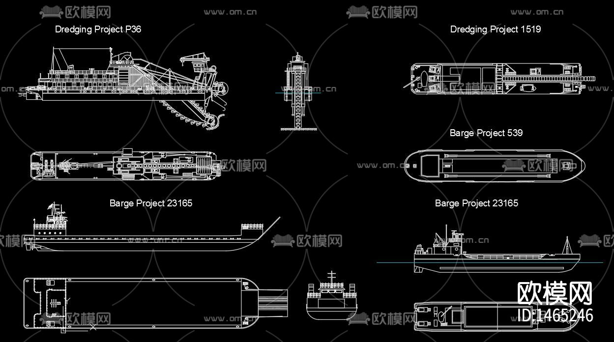 船类cad图库下载（渲染图2）
