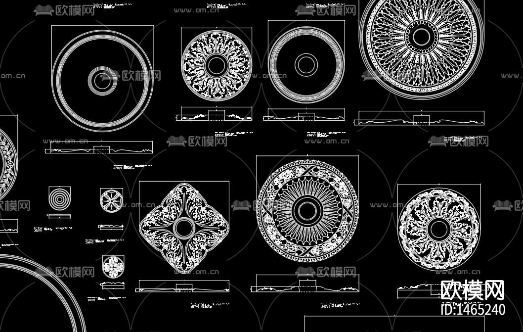 雕花图案cad图库下载（渲染图7）