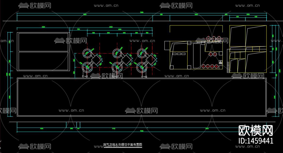 钢铁厂污水处理cad施工图下载（渲染图1）