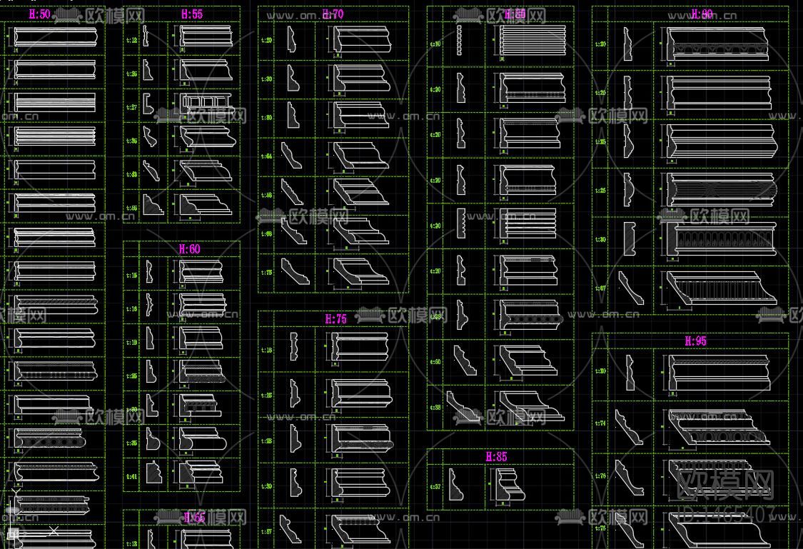 角线动态块cad图库下载（渲染图5）
