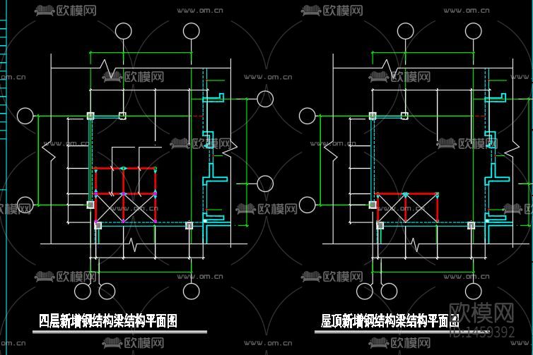 钢结构电梯cad施工图下载（渲染图4）