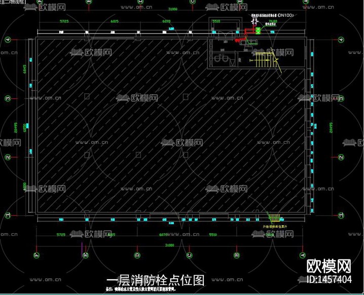 KTV消防系统cad施工图下载(渲染图9)