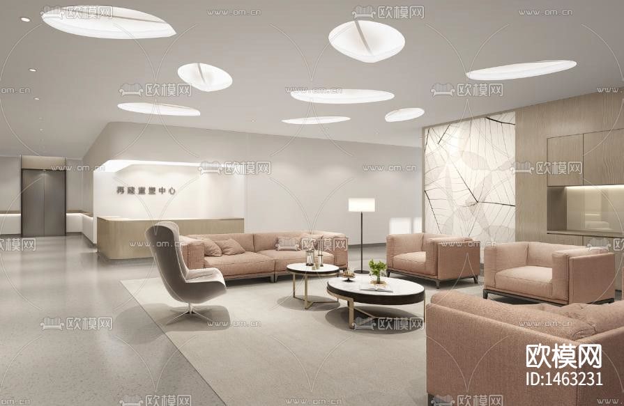 上海绿叶爱丽美医疗美容医院cad施工图下载（渲染图1）