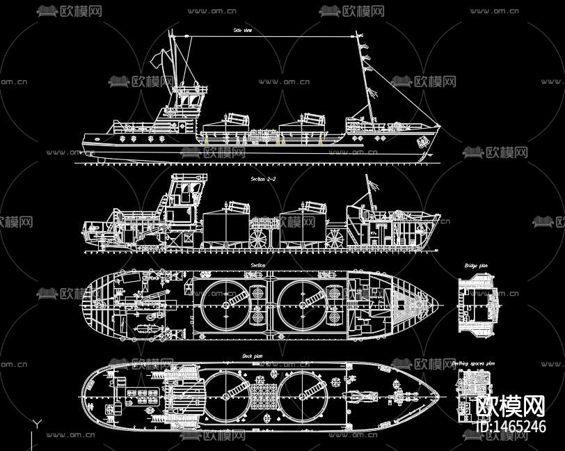 船类cad图库下载（渲染图1）