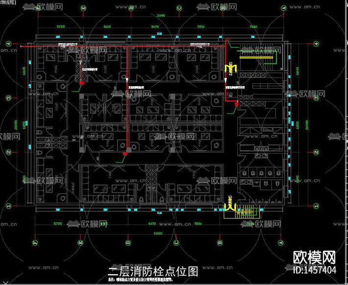 KTV消防系统cad施工图下载(渲染图4)