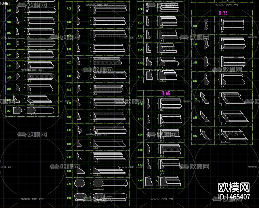 角线动态块cad图库下载（渲染图4）