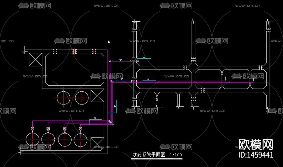 钢铁厂污水处理cad施工图下载（渲染图6）