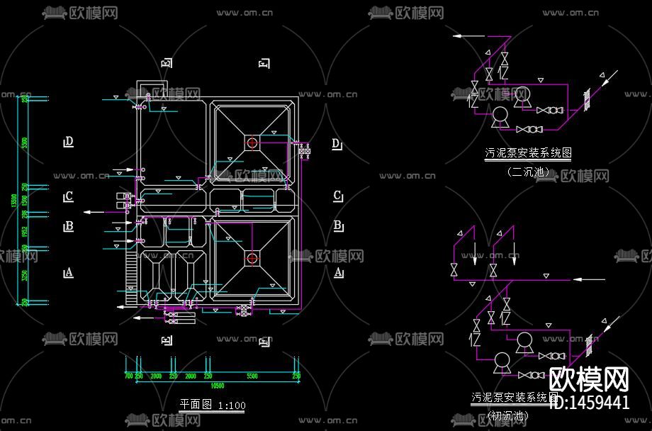 钢铁厂污水处理cad施工图下载（渲染图9）