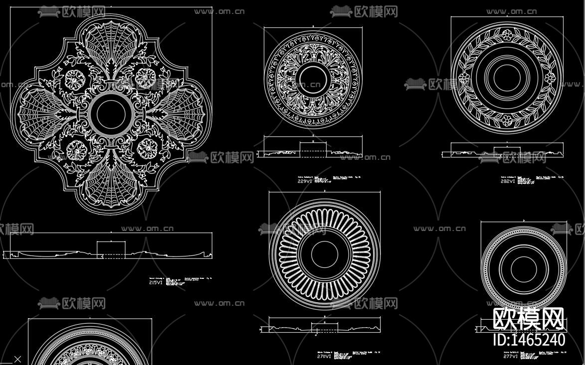 雕花图案cad图库下载（渲染图1）