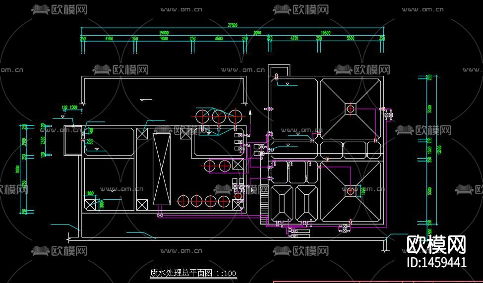 钢铁厂污水处理cad施工图下载（渲染图4）