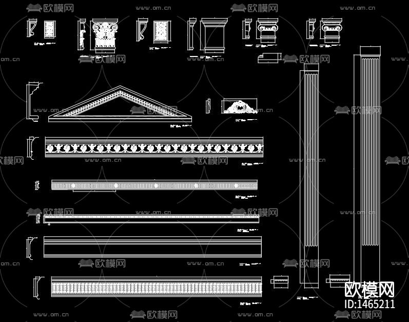 罗马柱cad施工图下载（渲染图8）
