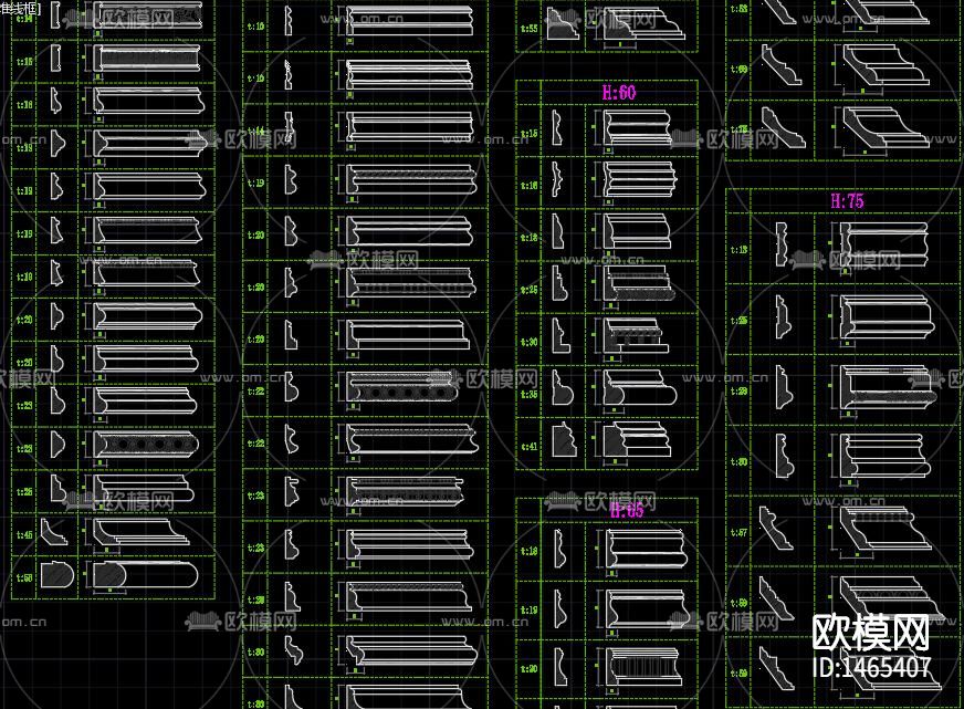 角线动态块cad图库下载（渲染图1）