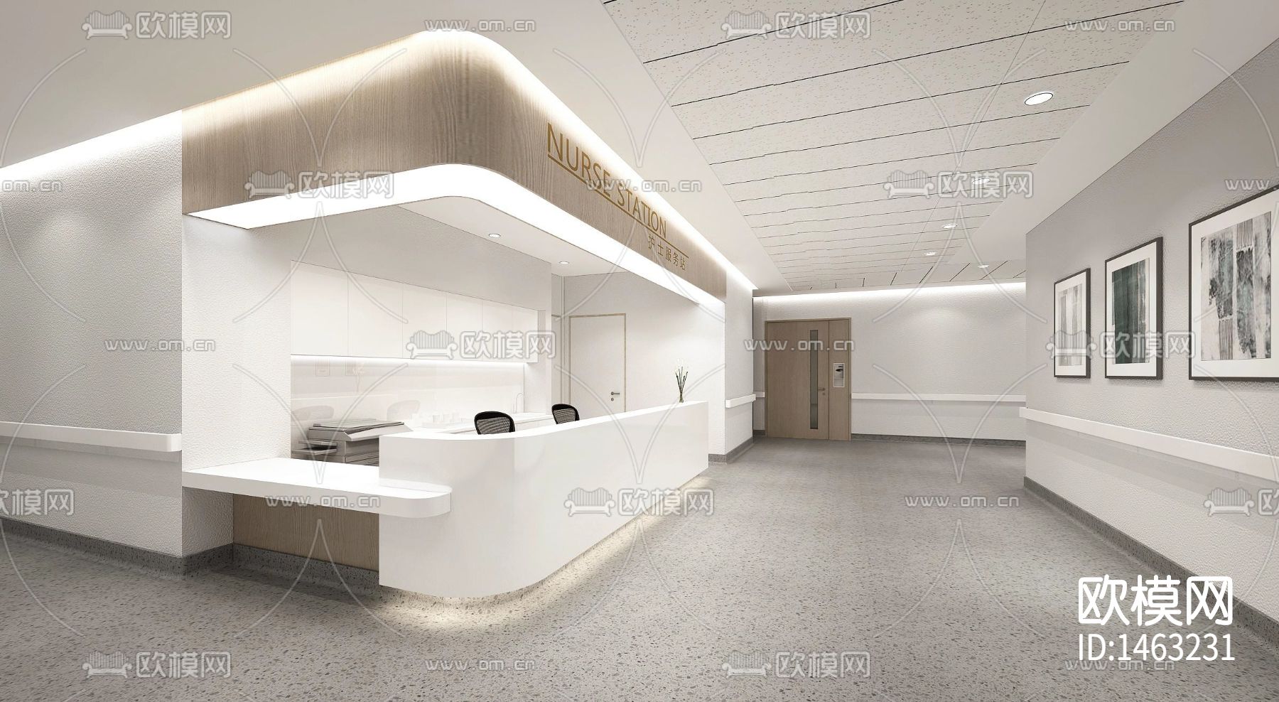 上海绿叶爱丽美医疗美容医院cad施工图下载（渲染图7）