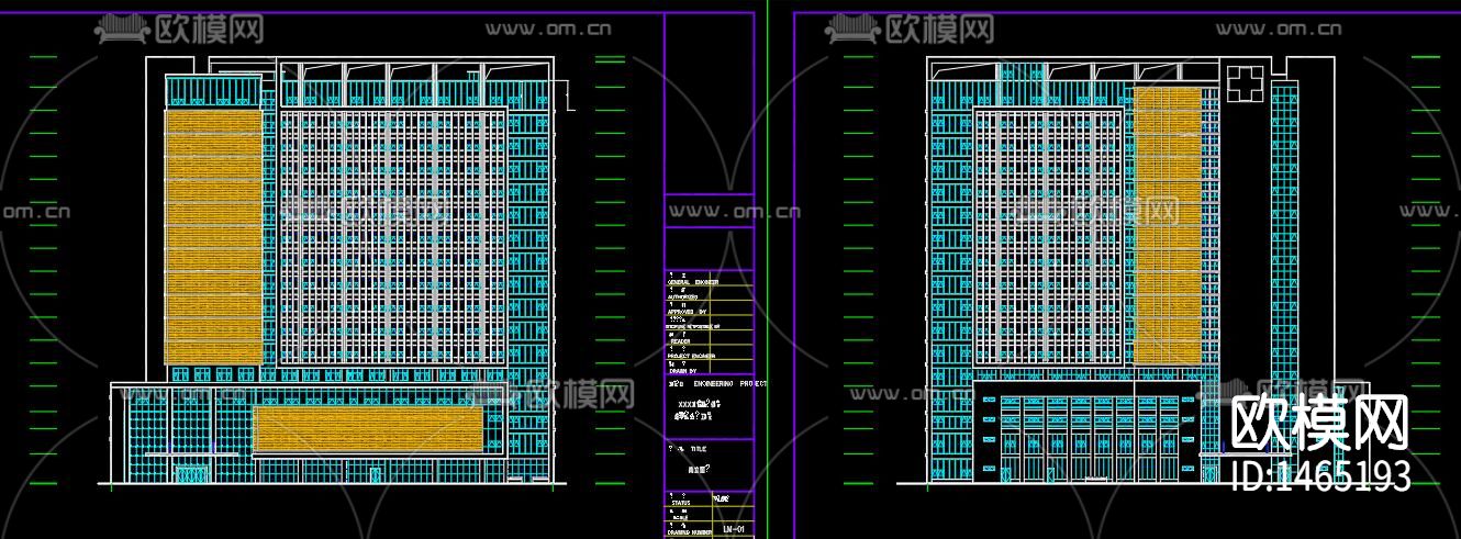 建筑外立面cad施工图下载（渲染图3）