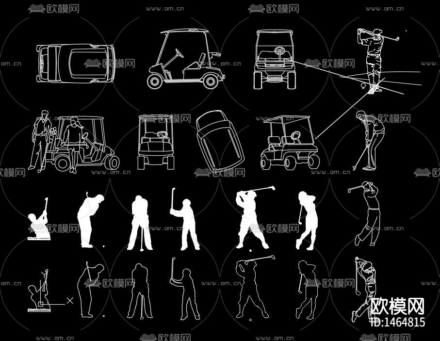人物剪影cad图库下载（渲染图8）