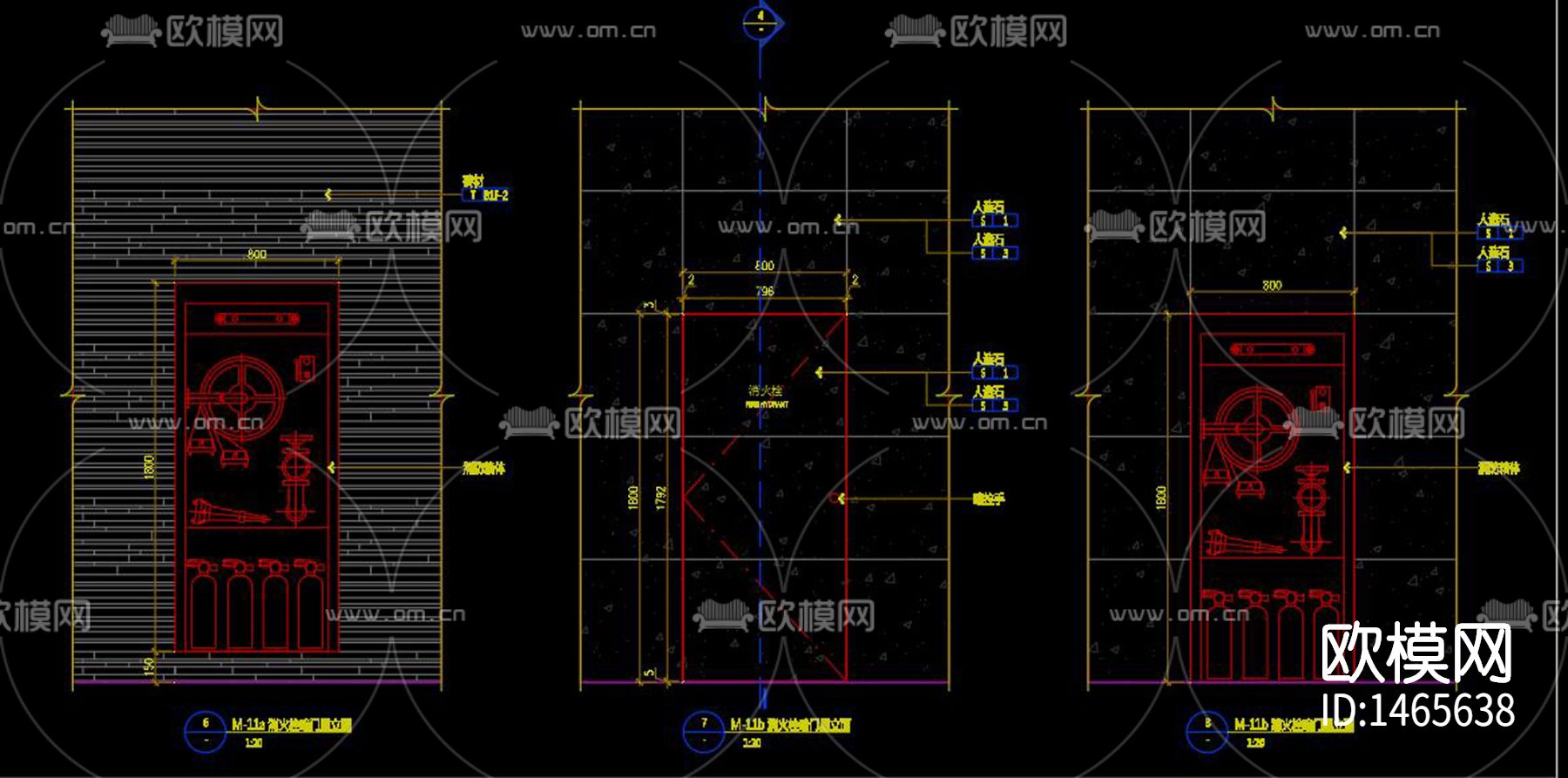消火栓cad节点图下载（渲染图2）