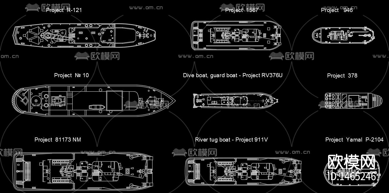 船类cad图库下载（渲染图4）
