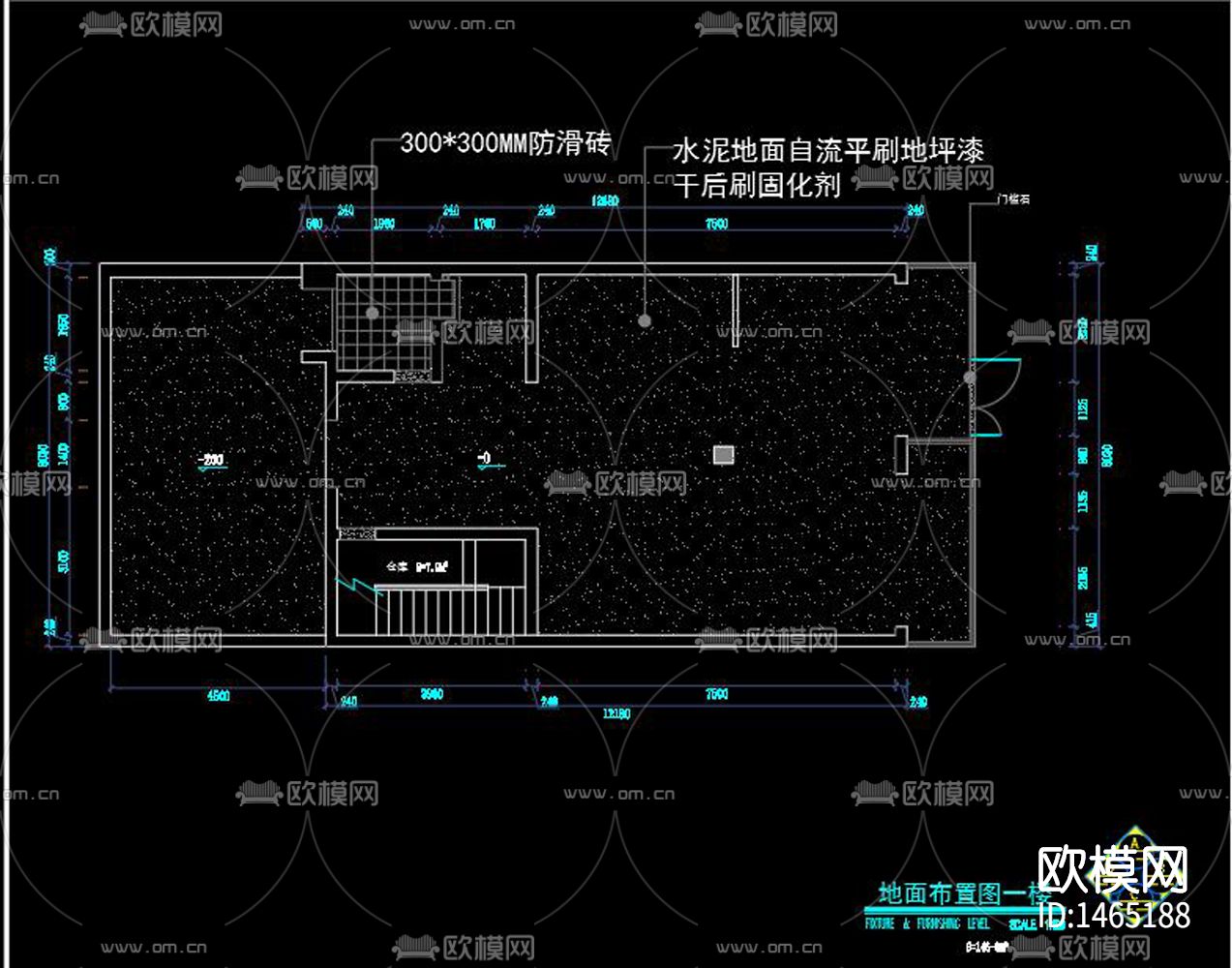 工业风理发店cad施工图下载（渲染图2）