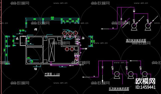 钢铁厂污水处理cad施工图下载（渲染图2）