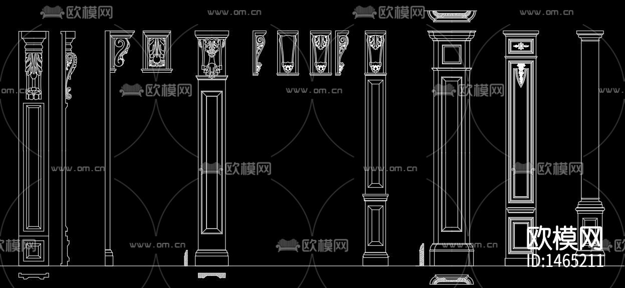 罗马柱cad施工图下载（渲染图3）