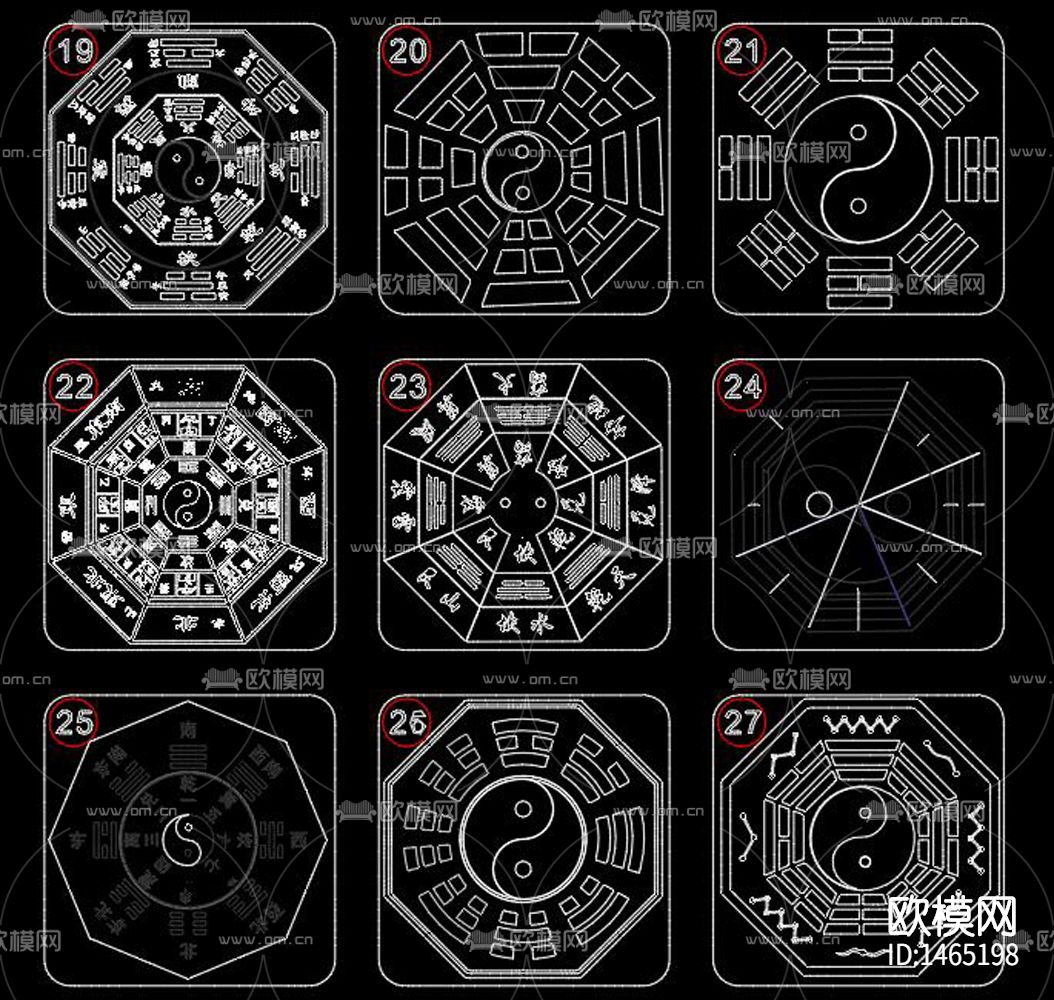 太极八卦cad图库下载（渲染图3）