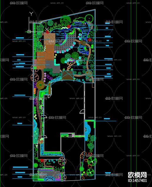 别墅庭院景观设计cad施工图下载（渲染图7）