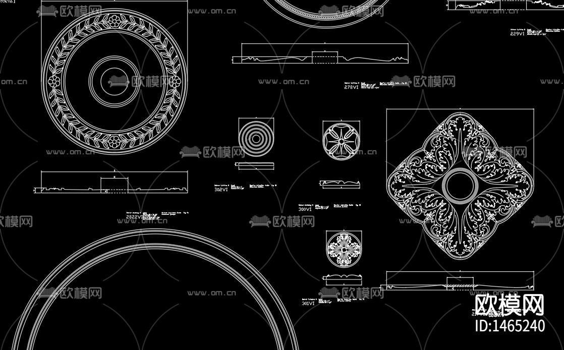雕花图案cad图库下载（渲染图5）