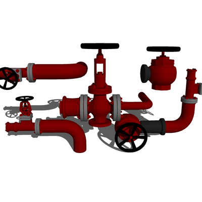  现代消防栓su模型 