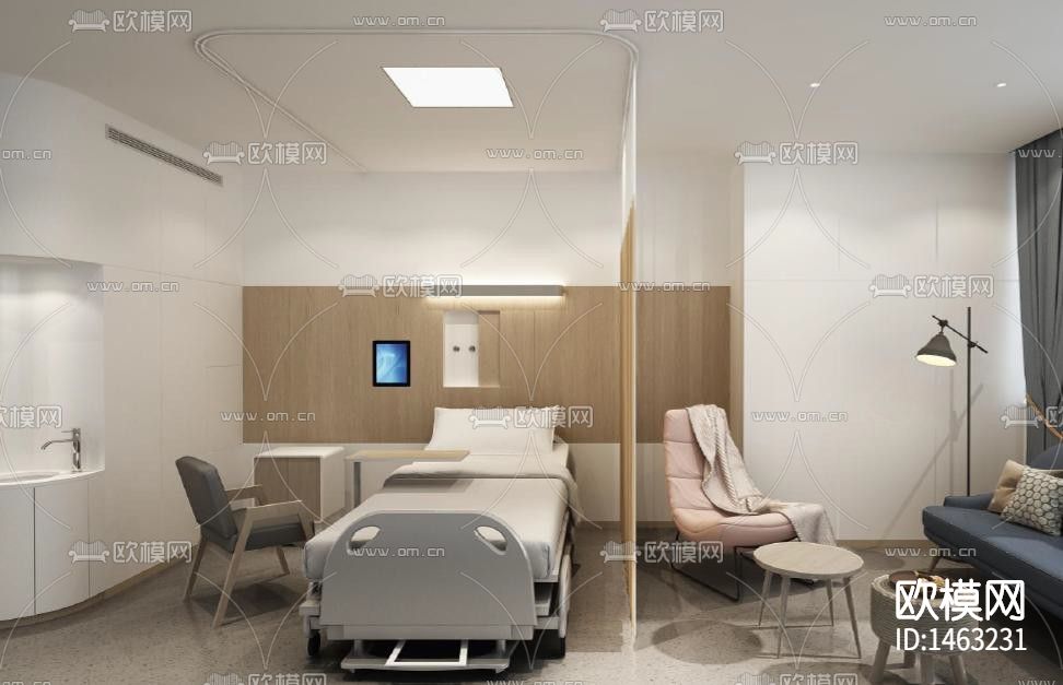 上海绿叶爱丽美医疗美容医院cad施工图下载（渲染图2）