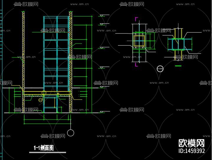 钢结构电梯cad施工图下载（渲染图6）
