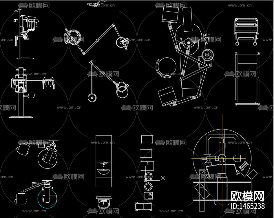 医疗设备cad图库下载（渲染图6）