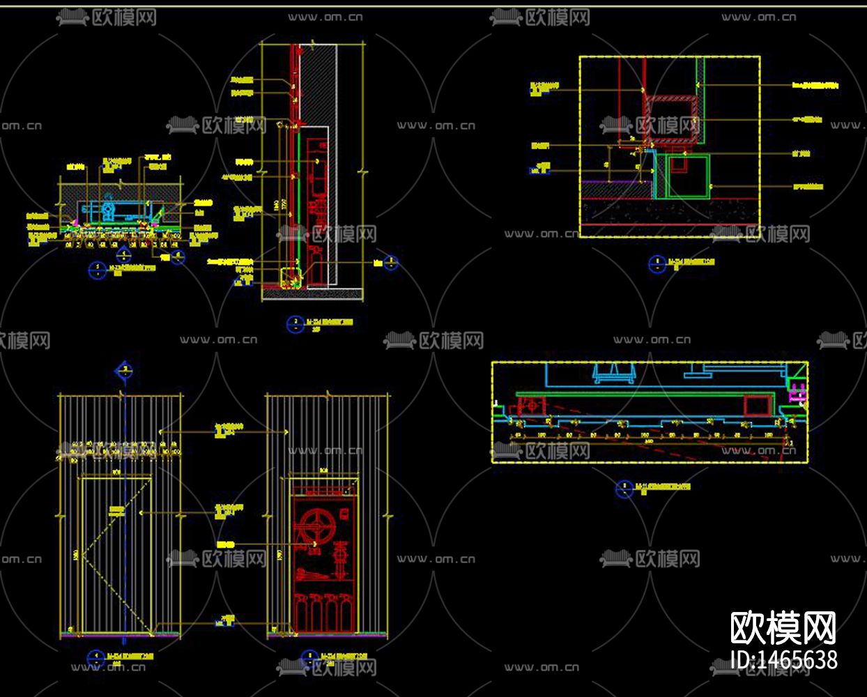 消火栓cad节点图下载（渲染图6）