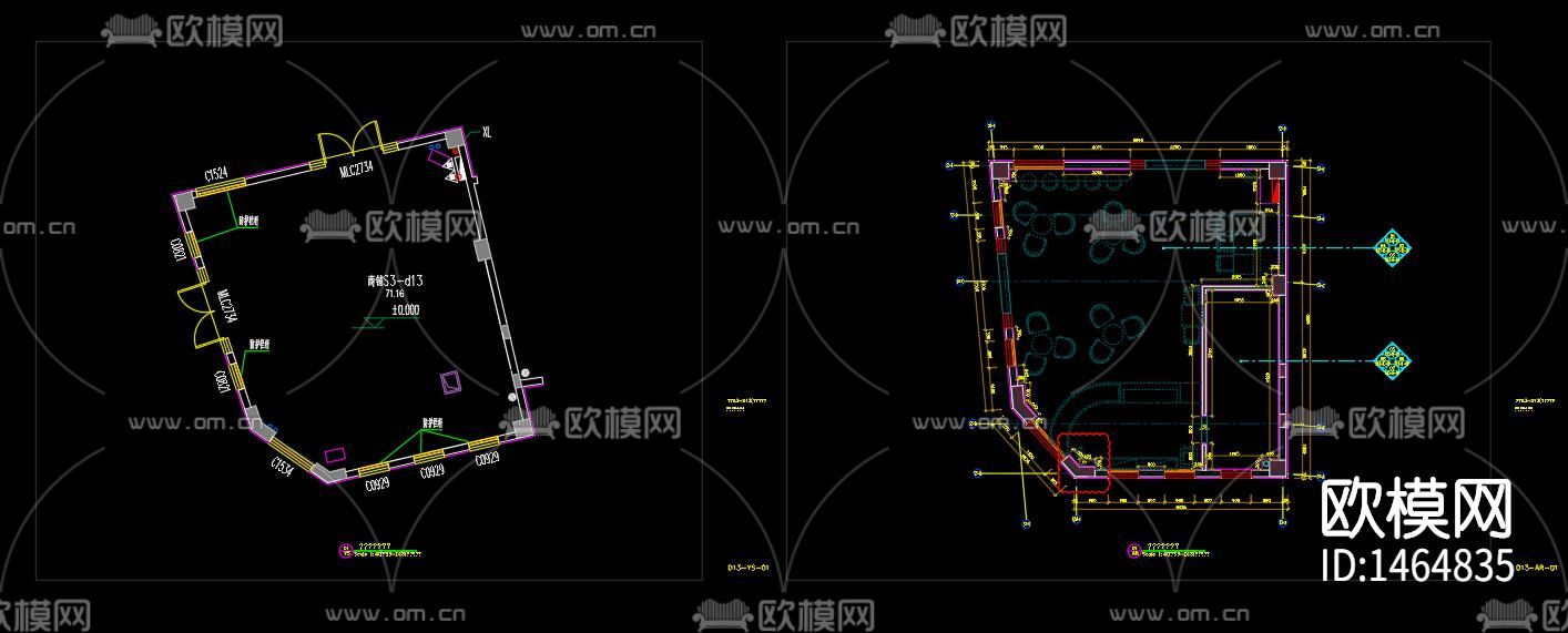 小型甜品店cad施工图下载（渲染图3）