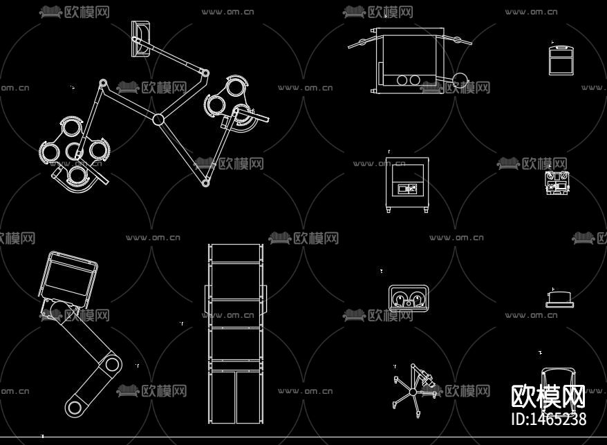 医疗设备cad图库下载（渲染图3）
