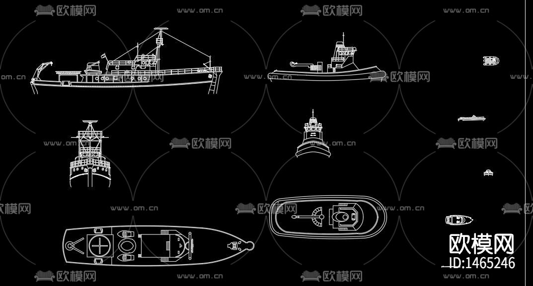 船类cad图库下载（渲染图6）